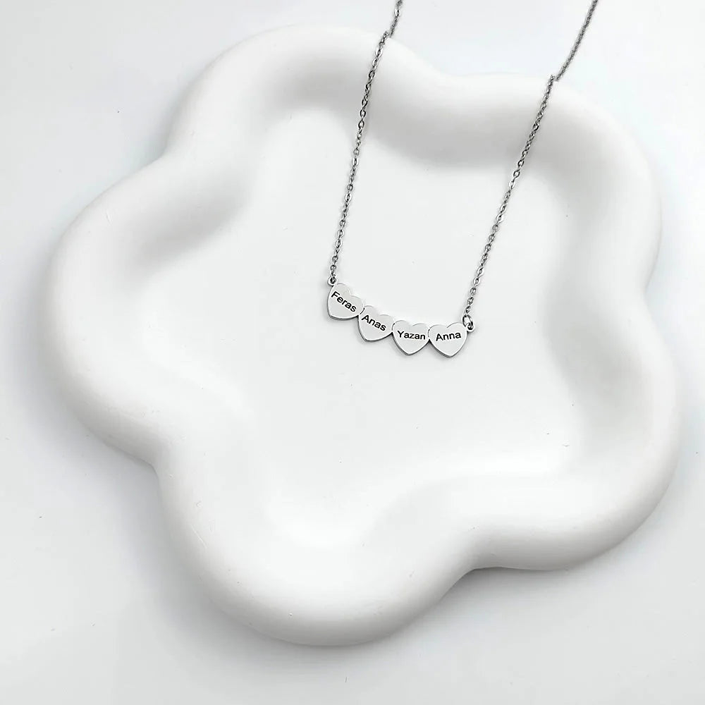 Collier Cœur Jusqu'à 5 Prénoms