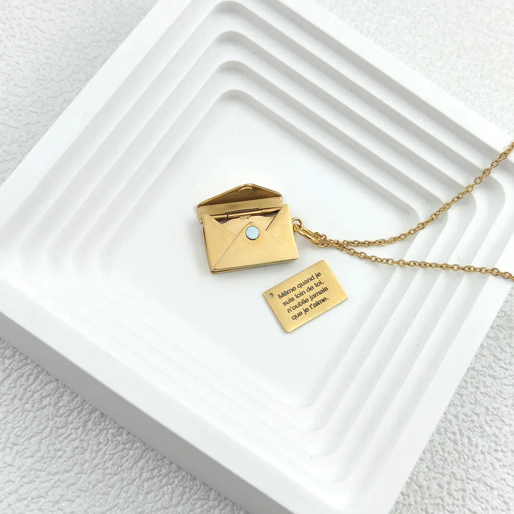 Collier Enveloppe Message Personnalisé